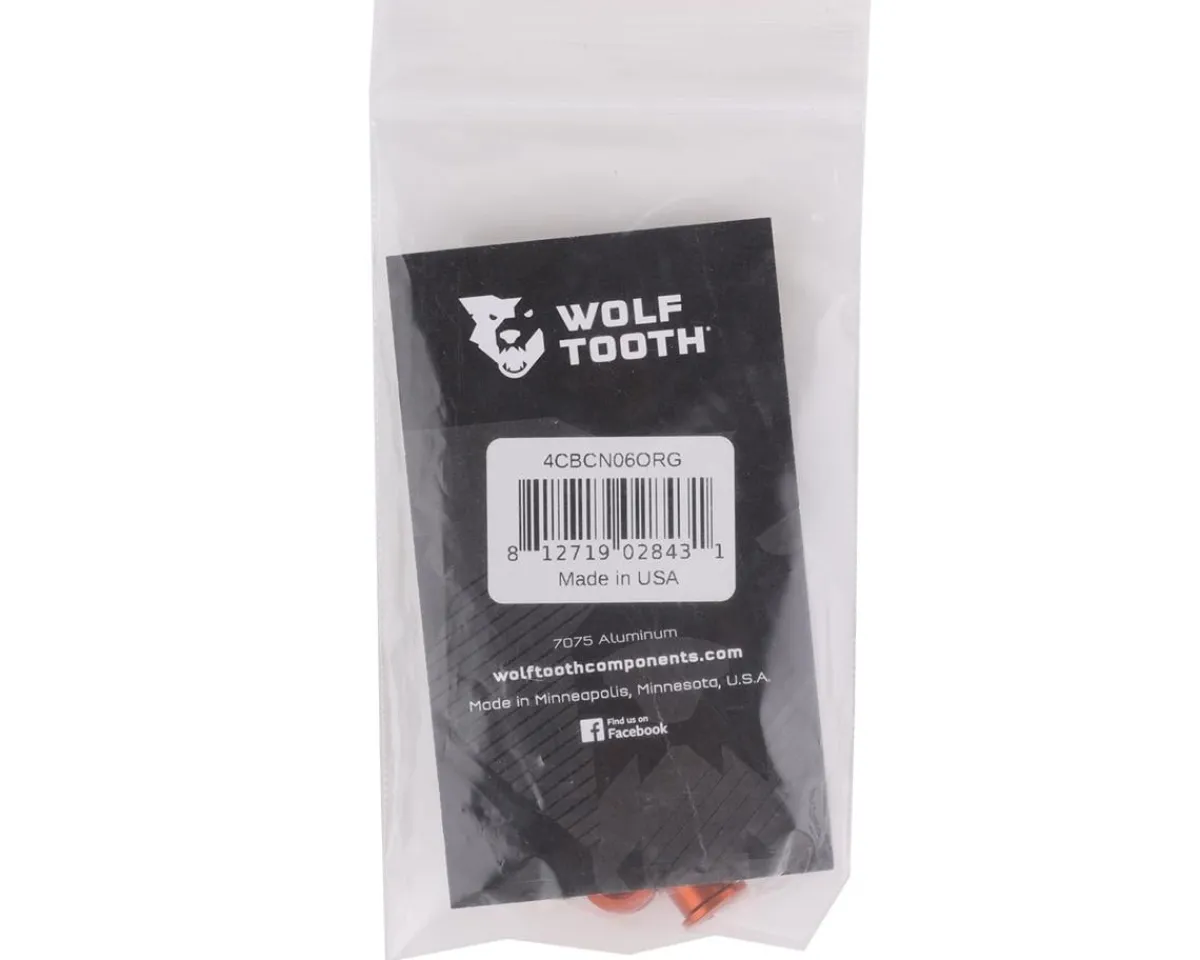 Wolf Tooth Components Chainrings & Accessories|Dual Hex Fitting Chainring Bolts (Orange) (6mm) (4 Pack) (For 1x Use)