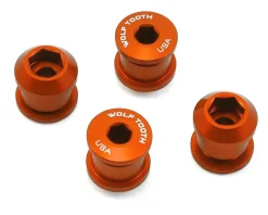 Wolf Tooth Components Chainrings & Accessories|Dual Hex Fitting Chainring Bolts (Orange) (6mm) (4 Pack) (For 1x Use)