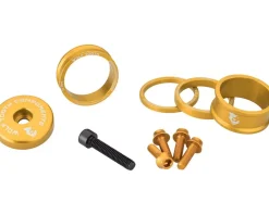 Wolf Tooth Components Headsets & Spacers|Headset Spacer BlingKit (Gold) (3, 5, 10, 15mm) (w/ Bottle Cage Bolts)