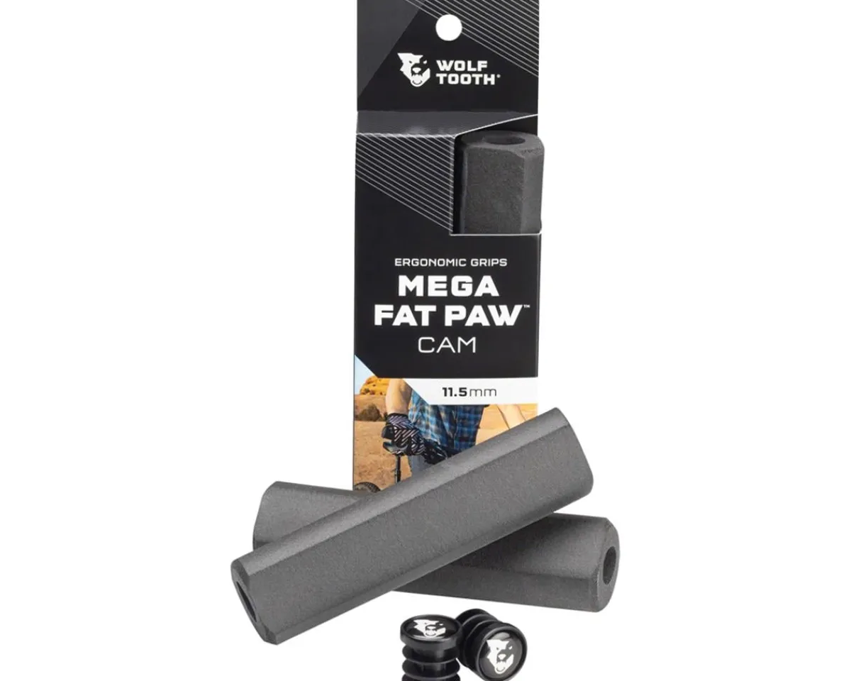 Wolf Tooth Components Grips & Handlebar Tape|Mega Fat Paw Cam Grips (Black)