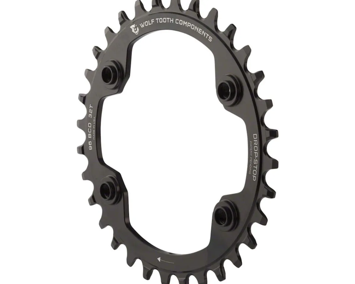 Wolf Tooth Components Chainrings & Accessories|Shimano Chainring (Black) (XTR M9000/M9020) (Drop-Stop A) (Single) (32T) (96mm BCD)