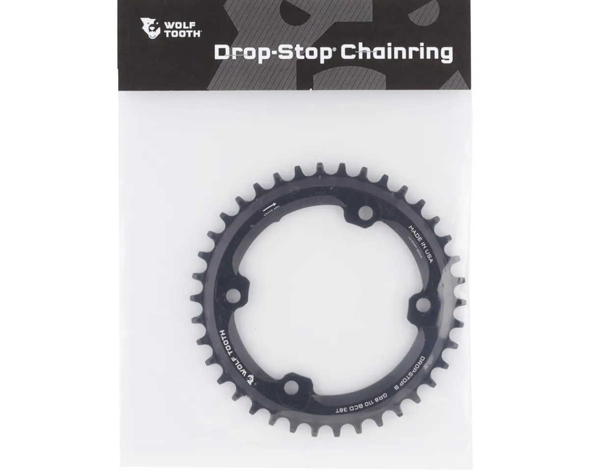 Wolf Tooth Components Chainrings & Accessories|Replacement Parts|Shimano GRX Chainring (Black) (Drop-Stop B) (Single) (38T) (110mm Asym. BCD)