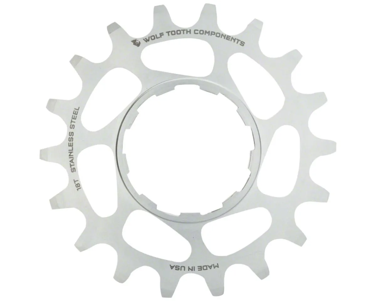 Wolf Tooth Components Cassettes|Single Speed Cog (Silver) (3/32") (Stainless Steel) (17T)
