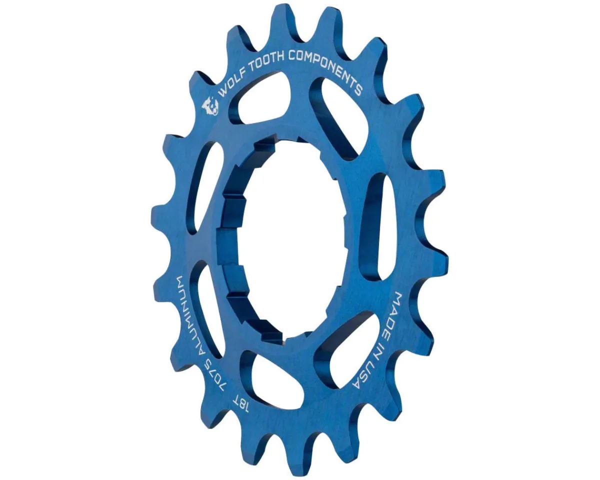 Wolf Tooth Components Cassettes|Single Speed Cog (Blue) (3/32") (Aluminum) (18T)