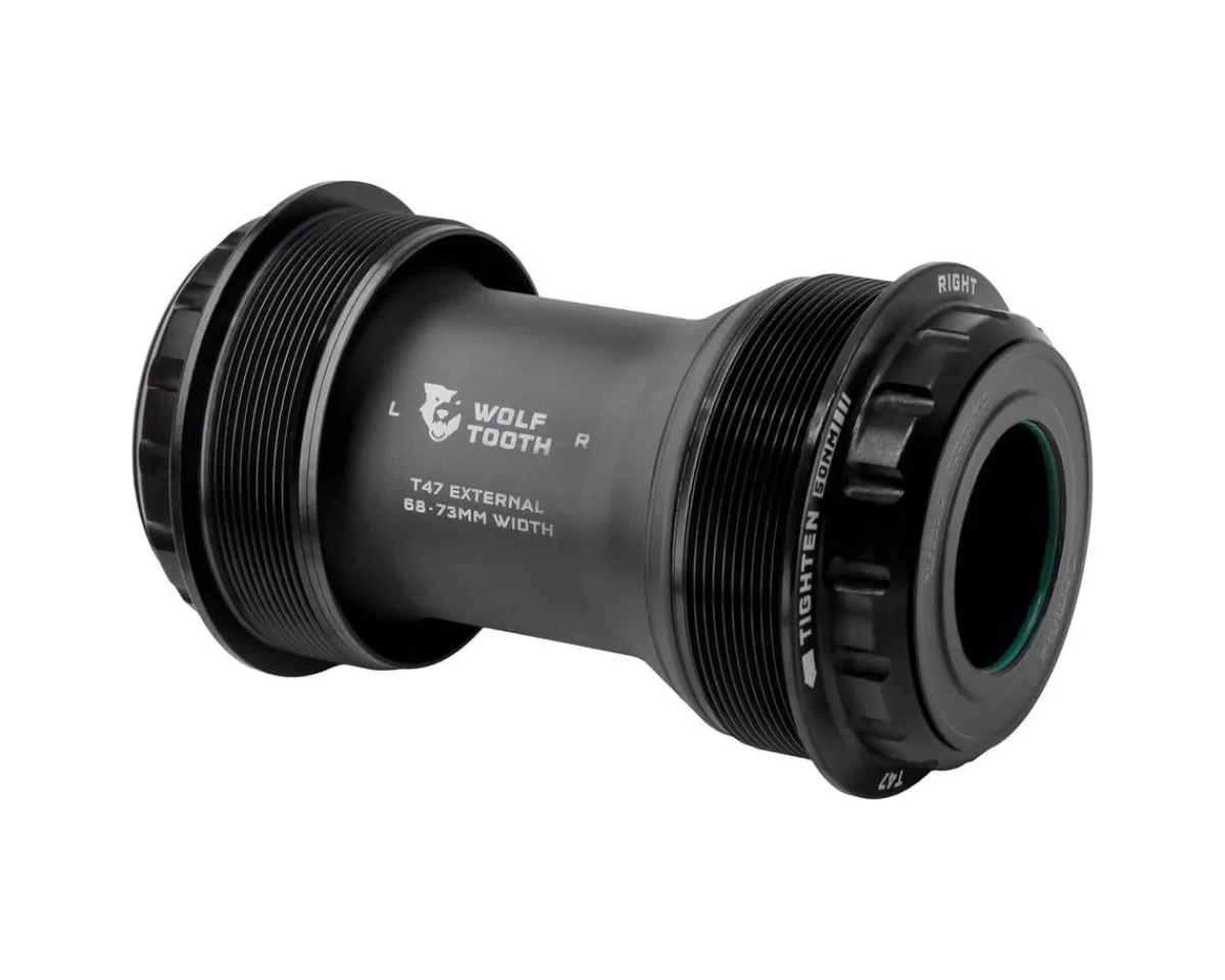 Wolf Tooth Components Bottom Brackets & Parts|T47 External Bottom Bracket (Black) (24mm | Shimano) (68/73mm)