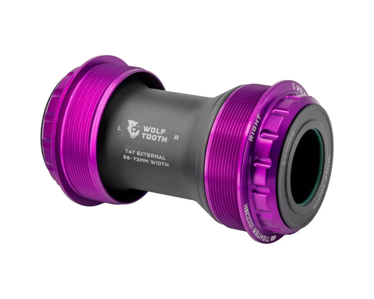 Wolf Tooth Components Bottom Brackets & Parts|T47 External Bottom Bracket (Ultraviolet Purple) (24mm | Shimano) (68/73mm)