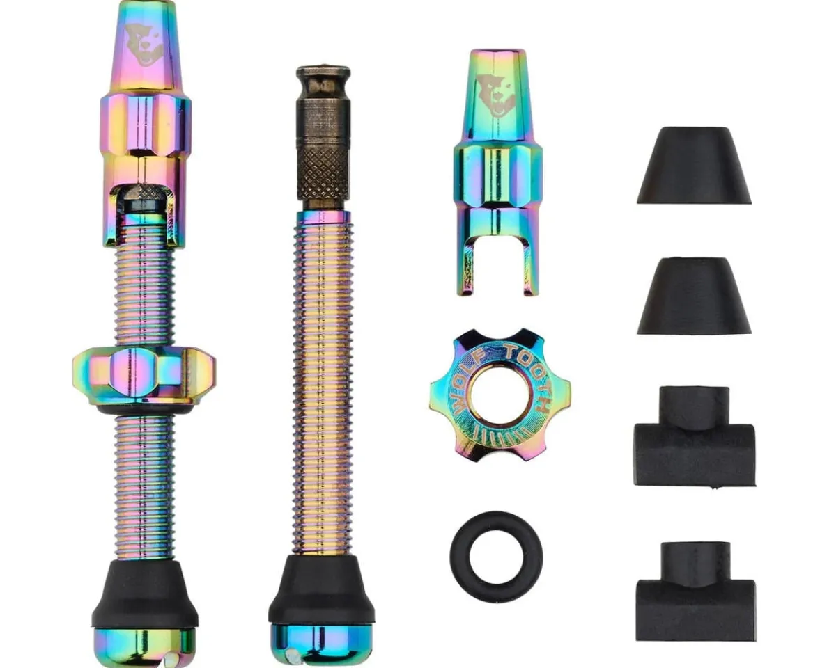 Wolf Tooth Components Tubeless Tire Tools|Tubeless Accessories|Tubeless Valve Stem Kit For Clik Valve (Oil Slick) (44mm)