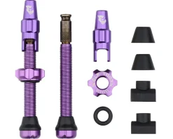 Wolf Tooth Components Tubeless Tire Tools|Tubeless Accessories|Tubeless Valve Stem Kit For Clik Valve (Ultraviolet) (44mm)