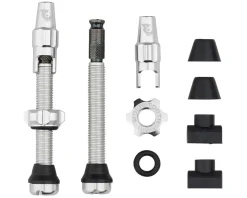 Wolf Tooth Components Tubeless Tire Tools|Tubeless Accessories|Tubeless Valve Stem Kit For Clik Valve (Raw Silver) (44mm)