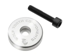 Wolf Tooth Components Headsets & Spacers|Ultralight Stem Cap w/ Integrated Spacer (Raw Silver) (5mm)