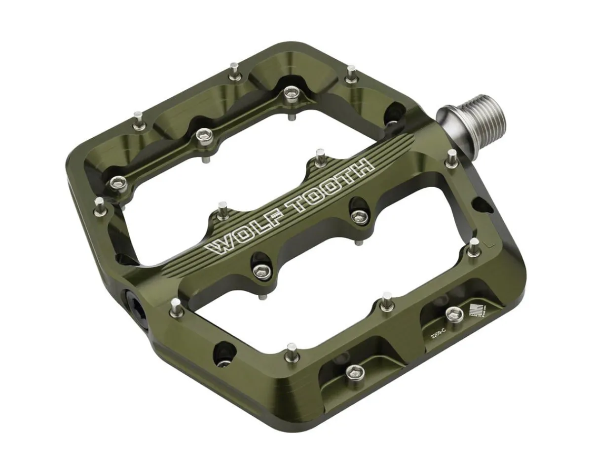 Wolf Tooth Components Pedals & Cleats|Waveform Platform Pedals (Olive) (S)