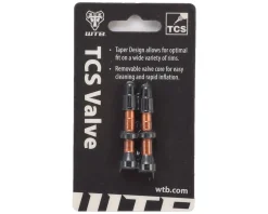 WTB Tubeless Tire Tools|Tubeless Accessories|Aluminum TCS Tubeless Valves (Orange) (Pair) (34mm)