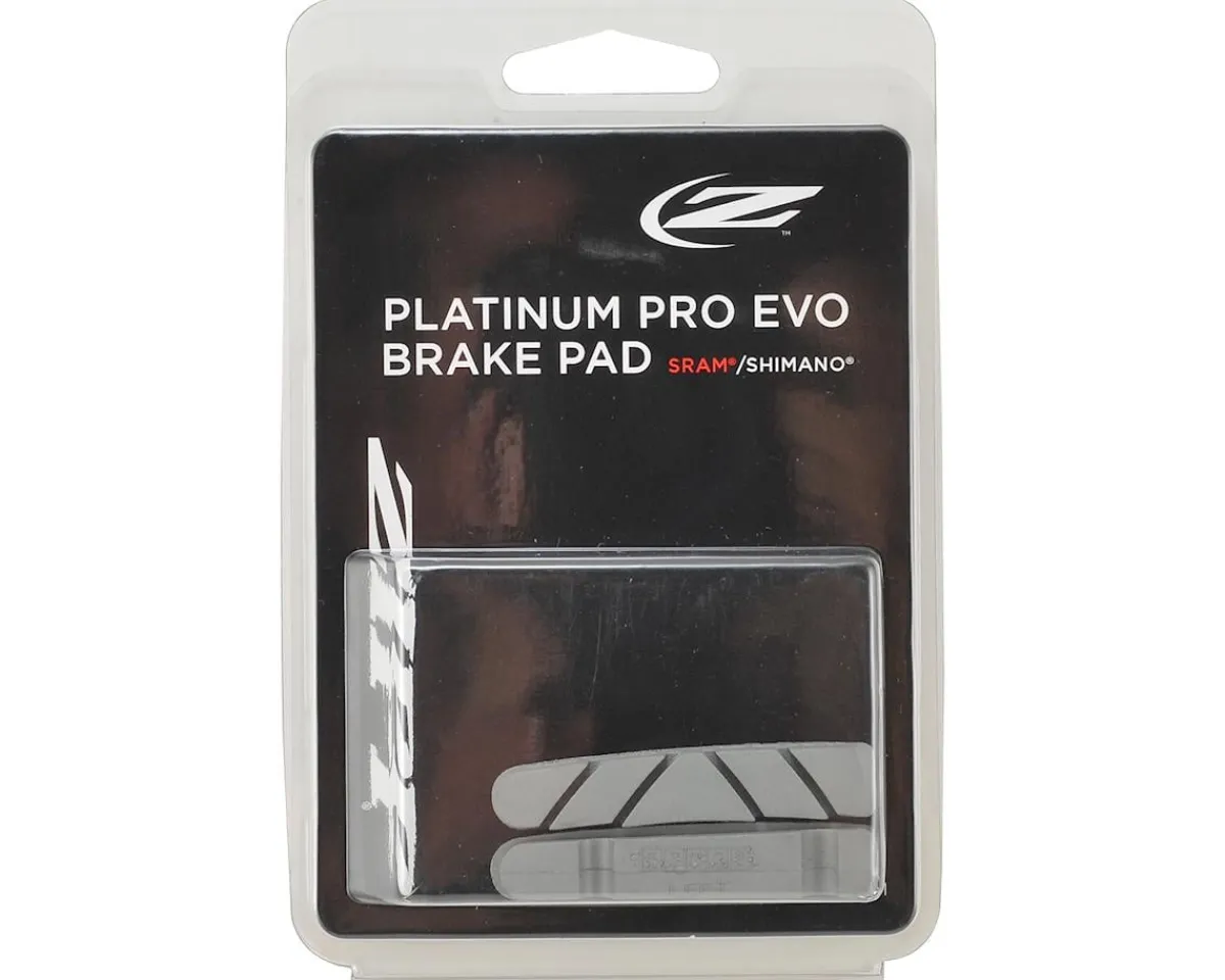 Zipp Brakes|Tangente Platinum Pro Evo Brake Pad Inserts (Grey) (1 Pair) (Shimano/SRAM Holder) (For Carbon Rims)